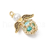 Glass Pearl Round Beaded Pendants PALLOY-MZ00747-05-3