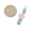 20Pcs Glass Flower Pendants PALLOY-JF03142-2