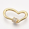 Brass Micro Pave Cubic Zirconia Screw Carabiner Lock Charms ZIRC-S061-95G-2