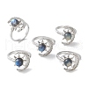 Natural Labradorite Finger Rings RJEW-E067-04P-5