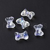 Transparent Spray Painted Glass Beads GLAA-I050-11E-3