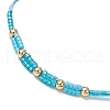 Glass Seed Beaded Braided Beads Bracelets BJEW-MZ00182-02-4