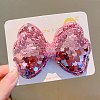Paillette Cloth Felt Fabric Alligator Hair Clip OHAR-R100-02D-1