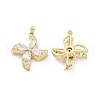 Rotatable Brass Micro Pave Clear Cubic Zirconia Pendants KK-E068-VC288-1
