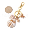 6Pcs 6 Styles Natural Shell Keychains KEYC-JKC01101-3