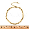 Brass Curb Chain Bracelets for Women Men BJEW-F494-01G-01-3