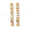 Brass Pave Colorful Cubic Zirconia Connector Charms KK-K378-13G-1