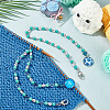 Acrylic Pendant Knitting Row Counter Chains with Random Glass Cabochon HJEW-AB00467-4
