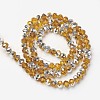 Electroplate Transparent Glass Beads Strands EGLA-A034-T4mm-M10-2