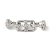 Brass Pave Clear Cubic Zirconia Fold Over Clasps KK-M320-16P-1