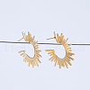 Shiny Sunburst Brass Stud Earrings BH7902-3