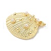Brass with ABS Imitation Pearl Pendants KK-B124-03G-2