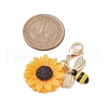 Bee Sunflower Resin & Alloy Enamel Pendant Decorations HJEW-JM01995-3