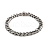 Non-Tarnish 304 Stainless Steel Cuban Link Chain Bracelet NJEW-D050-02E-P-1