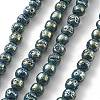 Electroplated Natural Lava Rock Beads Strands G-A251-B01-01B-2