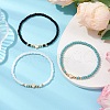 3Pcs 3 Colors Glass Seed Beaded Stretch Bracelet Sets for Women BJEW-JB11373-01-3