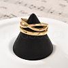 304 Stainless Steel Criss Cross Finger Rings RJEW-Q012-08G-1