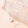 304 Stainless Steel Flat Round Coin Pendant Cable Chain Necklaces for Women STAS-Z108-02S-01-2