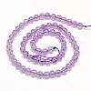 Natural Amethyst Round Bead Strands G-N0081-6mm-26C-3