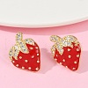 Brass Micro Pave Clear Cubic Zirconia Stud Earrings EJEW-F895-27C-01G-2