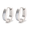 304 Stainless Steel & Natural Shell Huggie Hoop Earrings for Women EJEW-C096-27B-P-1