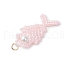 Glass Seed Beaded Fish Pendants PALLOY-MZ00666-01-4