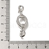 Brass Micro Pave Clear Cubic Zirconia Fold Over Clasps KK-H480-33P-3