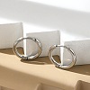 Tarnish Resistant 202 Stainless Steel Huggie Hoop Earrings X-EJEW-F111A-17mm-P-1