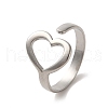 Non-Tarnish 304 Stainless Steel Open Cuff Ring RJEW-C068-10P-1