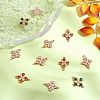 Copper plated gold+zircon square four petal flower connector DIY accessories JX598A-4