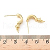 Brass Pave Clear Cubic Zirconia Stud Earring Findings KK-D369-08G-3