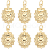 Beebeecraft 6Pcs Brass Pendants KK-BBC0009-54-1