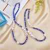 3Pcs Natural Shell & Plastic Pearl Flower & Glass Beaded Necklaces and Stretch Bracelet Set SJEW-SW00010-03-4