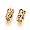 Brass Micro Pave Cubic Zirconia European Beads OPDL-L016-03A-G-1