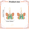 10Pairs 10 Colors Bling Butterfly Resin Dangle Earrings EJEW-AB00006-7