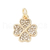 Rack Plating Brass Micro Pave Clear Cubic Zirconia Charms X-KK-Z060-13G-1