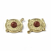 PVD Vacuum Plating 201 Stainless Steel Natural Red Jasper Pendants STAS-C064-VC890-4