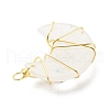 Natural Mixed Stone Copper Wire Wrapped Pendants PALLOY-JF01639-5