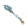 Ocean Theme Alloy Charm & Glass Beads Pendant Decorations HJEW-JM03158-06-4