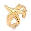 Ocean Themes 304 Stainless Steel Open Cuff Rings for Women RJEW-K293-02B-G-2