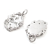 Rack Plating Brass & Clear Cubic Zirconia Pendants KK-S371-03P-2
