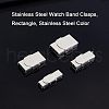Unicraftale 8 Sets 4 Style 304 Stainless Steel Watch Band Clasps STAS-UN0031-24-4