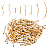 BENECREAT 8Pcs 8 Style Rack Plating Brass Straight & Curved Tube Beads KK-BC0009-12-1