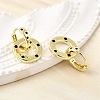 Flat Round Brass Micro Pave Cubic Zirconia Hoop Earrings EJEW-U061-02G-4