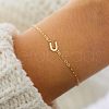 Simple Style Alloy Letter Link Bracelets WG5F19A-19-1