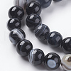 Round Dyed Natural Striped Agate/Banded Agate Beads Strands G-G582-8mm-07-5