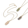 Natural Mixed Gemstone Bullet Pendant Necklaces NJEW-JN04529-02-1