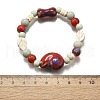 Handmade Porcelain Beads & Synthetic Howlite Beads Stretch Bracelets for Women BJEW-D307-01A-3