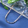 Faceted Round Natural Sunstone Beaded Necklaces NJEW-A045-05P-1