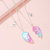 2Pcs Alloy Colorful Enamel Magnetic Unicorn Heart Pendant Friendship Necklaces for Women FS-WGC6FE6-01-2